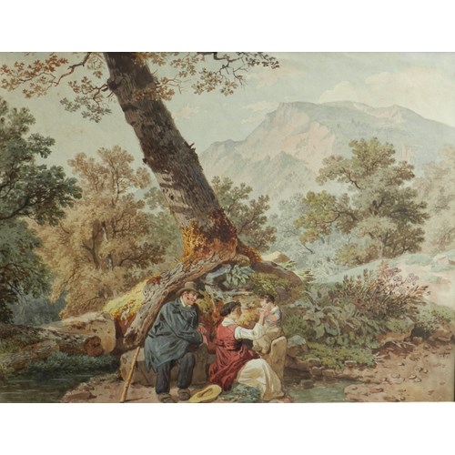 Farmers at rest by a tree